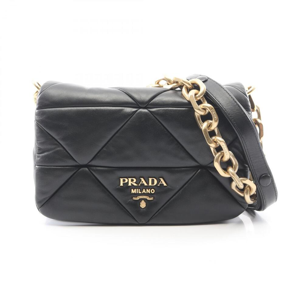 Prada Padded Shoulder Bag Leather Black